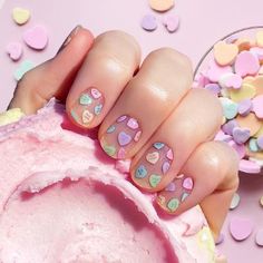 Conversation Heart Nails, White Lace Nails, Nails Valentine, Heart Nail Designs, Valentine Nail Art, February Nails, Nail Polish Stickers, Nail Designs Valentines, Conversation Hearts