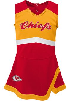 Kansas City Chiefs Baby Red Cheer Captain Set Cheer - Image 2 Chiefs Design, Chiefs Apparel, Kansas City Chiefs Cheerleaders, Cheer Dress, Kansas City Chiefs Apparel, Chief Clothes, Cheerleader Outfit, Cheer Captain, Cheerleader Costume