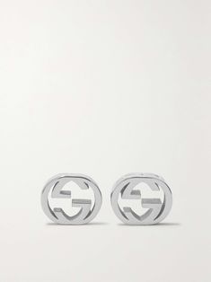 GUCCI 18-karat white gold earrings Dainty Studs, White Gold Earrings, Net A Porter, Women Collection, Ear Piercings, Luxury Design, Gold Earrings, Porter, Fine Jewelry