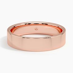 Men's 14K Rose Gold Mojave 5mm Wedding Ring. This sleek 5mm wedding band features smooth edges and a low profile shape. The rounded inside edge provides increased comfort. Modern Rose Gold Band With Polished Finish, Modern Rose Gold Bands With Polished Finish, 5mm Wedding Band, Wedding Anniversary Rings, Brilliant Earth, Smooth Edges, Anniversary Rings, Rose Gold Ring, Low Profile