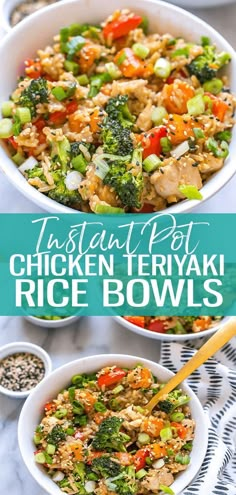 this instant pot chicken teriyaki rice bowl is an easy and healthy dinner that's ready in under 30 minutes