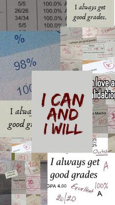 i can and i will collage with handwritten notes