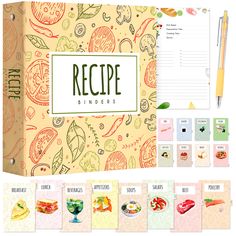 the recipe binder is open and ready to be used