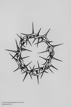 a black and white photo of a crown of thorns