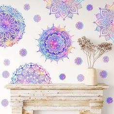 PRICES MAY VARY. 【HIGH QUALITY MATERIAL】This Kazova Mandala Wall decal is made of high quality PVC, which does not pollute the environment during the production process,it is an environmentally friendly product,Unlike other decorative materials that have a special smell, it is very safe for your family 【UNIQUE MANDALA DESIGN】This colorful purple Mandala wall sticker has been carefully designed to be elegant and beautiful, and can be well matched with various styles of furniture and home decorati Meditation Room Wallpaper, Mandala On Wall, Purple Furniture, Heart Wall Stickers, Headboard Wall, Flower Wall Stickers, Mandala Wall Art, Removable Wall Decals, Heart Wall