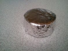 a piece of tin foil sitting on top of a counter