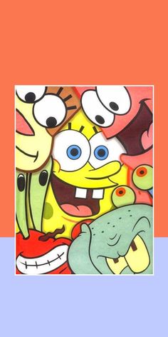 an image of cartoon characters on a cell phone screen with the caption's name