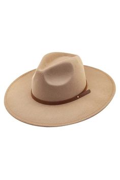 Taupe wide brim hat with faux leather detail. ***All Consuela, Tiana Designs, Handbags/Clutches and accessories are FINAL SALE. Leather Detail, Wide Brimmed Hats, Brim Hat, Wide Brimmed, Clutch Handbag, Cowboy Hats, Clutches, Final Sale, Faux Leather