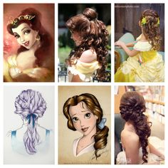 Princess belle hair ideas Princess Belle Hair, Disney Hairstyles, Belle Hair, Disney Princess Hairstyles, Belle Hairstyle, Disney Hair, Belle Beauty And The Beast, Images Disney, Belle Beauty