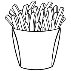 french fries in a cup coloring page