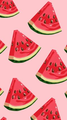 watermelon slices on a pink background