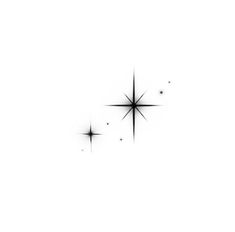 two black and white stars are in the sky with one star pointing up at the other