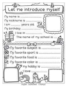 an english worksheet with words and pictures