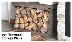 the firewood storage plans are easy to build and can be used as a fireplace mantel