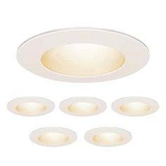 a set of five recessed lights with dimmers