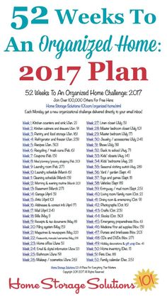 the 52 weeks to an organized home plan