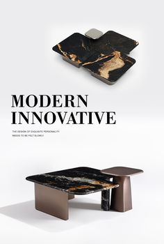 an advertisement for modern innovative furniture