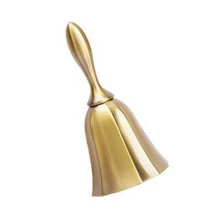 a golden bell on a white background with clipping for the bottom part of the bell