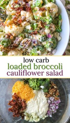 this loaded broccoli cauliflower salad is an easy and delicious side dish