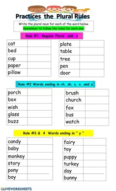 worksheet for reading the phonical rules