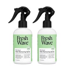 two bottles of fresh wave foam on a white background