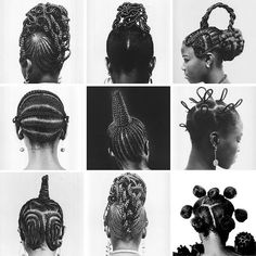 - "Going Natural" - (T.L.) - - Vintage photos of Nigerian natural hair hairstyles - -J. D. Okhai Ojeikere - (circa 1950-1970)- Yoruba Hairstyles, Nigerian Braids, Braids For Black Hair, African Hairstyles, Hair Pictures, Hair Art, Afro Hairstyles