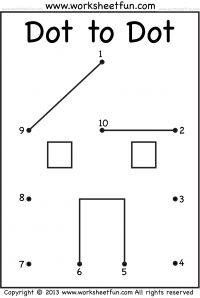 the dot to dot worksheet for kids with numbers 1 - 10 and an arrow