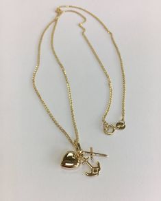 "14k Yellow Gold Heart Cross and Anchor Pendant Metal ---------14k yellow gold (pure gold) \" Not plated \" FinishPolished OPEN SPIGA NECKLACE INCLUDED Chain length---------16\" 17\"18\"20\"inches Chain Width-----------0.9mm" Dainty Diamond Ring, Anchor Pendant, Bezel Earrings, Rose Gold Diamond Ring, White Gold Band, Bezel Diamond, Gold Diamond Rings, Rose Gold Diamonds, Pure Gold