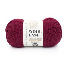 wool ease yarn ball in burgundy