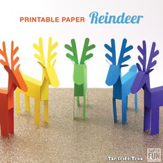 the paper reindeers are all different colors