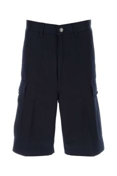 Midnight Blue Cotton Bermuda Shorts from Ami Alexandre Mattiussi Ami Alexandre Mattiussi, Alexandre Mattiussi, Dress Attire, Zegna Shoes, Ami Paris, Black Trousers, Pocket Jeans, Luxury Shop, Luxury Boutique