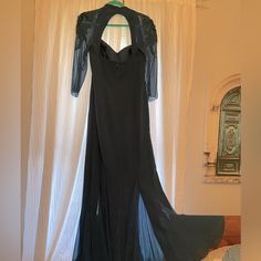 Beautiful Daymor Couture Dark Teal Gown. Color Is Beautiful. Beading On Sleeves, Open Key Hole Back, Flares At Bottom. Lined Down To Flare. Worn Once. Size 12. See Measurements Below As Gown Was Altered. Ptp 16 1/2” Length In Front 60” Length In Back 61” Daymor Couture, Teal Gown, Size 12 Dress, Dark Teal, Key Hole, Sheer Sleeves, Couture Dresses, Evening Gown, Gorgeous Dresses