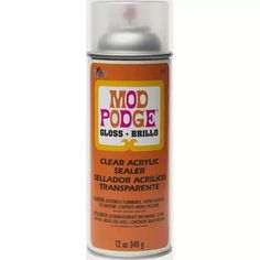 a can of mop podge gloss acrylic sealer on a white background