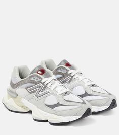 New Balance - 9060 suede-trimmed sneakers | Mytheresa New Balance 9060 Rain Cloud, Sneakers Mytheresa, Vetements Shirt, New Balance 990, Zapatillas New Balance, Iconic Models, New Balance 9060, Tech Aesthetic, Rain Cloud