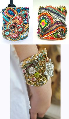 Or get meta and make an amazing mega piece of jewelry. Types Of Bracelets, Cabinet Organization, Upcycled Jewelry, Green Kitchen, Old Jewelry, Diy Schmuck, Bijoux Diy, Jewelry Projects, Kitchen Cabinet