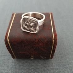 Destiny Wax Seal Ring - Two trees, You are my destiny 310 Antique Stamped Signet Ring As Gift, Antique Stamped Signet Ring For Gift, Vintage Adjustable Signet Ring With Engraving Option, Vintage Stamped Engraved Ring Gift, Vintage Engraved Ring For Gift, Vintage Stamped Engraved Ring For Gift, Posey Ring, Wax Seal Ring, Wax Seal Pendant