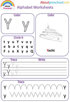 the alphabet worksheet for children to learn how to write and draw letters with pictures