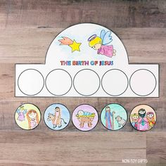 the birth of jesus printable activity for toddlers and preschoolers to play with