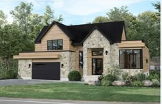 this is a computer rendering of these modern house plans for the new homeownership