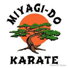 an image of a tree with the sun in the background that says, myagid - do karate