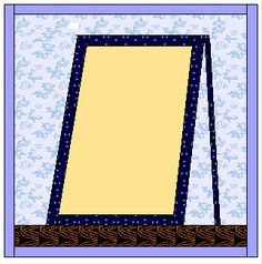 an easel is shown with a blue border around it