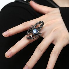 adjustable fit punk scorpion zircon charm adjustable ring Scorpion Ring, Couple Fashion, Ring Couple, Index Finger Rings, Edgy Jewelry, Charm Ring, Personalized Ring, Traje Casual, Style Punk