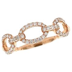 18kt Rose Gold Solid Chain Ring with 48 Diamonds 0.25 carats. Size 6.25. Perfect High Jewelry Gift for Mom, Girlfriend, Daughter, Birthday or Christmas Gift. Delicate Design, Ring Sizer, Daughter Birthday, Jewelry Cleaner, Chain Ring, High Jewelry, Cleaning Jewelry, Cocktail Rings, Gift For Mom