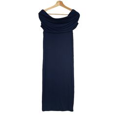 Sexy Mama Maternity Navy Blue Fold Over Ruched Fitted Midi Dress Size: 3 (Dress Size 8-12) Color: Navy Blue Style# Fabric: 95% Rayon - 5% Spandex Features: -Fold Over Neckline For Off Shoulder Look -Fitted -Stretch -Ruched -Midi Length Approximate Measurements: Length - 43" Bust - 16" (Pit To Pit) New With Tags H0387 Coral Maxi Dresses, Print Chiffon Maxi Dress, Cotton Shift Dress, Umgee Dress, Floral Print Chiffon, Fitted Midi Dress, Ann Taylor Dresses, Embroidered Midi Dress, Printed Wrap Dresses