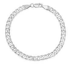 Elevate his style with this men's curb chain bracelet, crafted from high-quality sterling silver. Its interlocking flat links create a strong and sleek appearance, perfect for both everyday wear and special occasions. From the Italian Jewelry Collection. Chain Bracelet Silver, Curb Chain Bracelet, His Style, Mens Bracelet Silver, Italian Jewelry, Silver Chain Bracelet, Bracelet Silver, Curb Chain, Silver Man