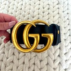 Black Gucci Belt With Gold Hardware Size 75 *Belt Loop To Hang The Belt Was Cut Off (It Was Visible When Wearing) Gucci Accessories, Gucci Black, Gucci Belt, Cut Off, Gold Hardware, Belts, Women Accessories, Gucci, Gold