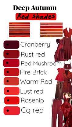 Autumn Skin, Colour Combinations Fashion, Red Colour Palette, Color Schemes Colour Palettes, Deep Autumn