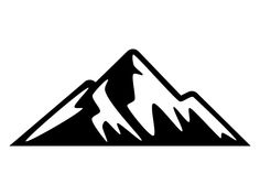 a black and white silhouette of a mountain