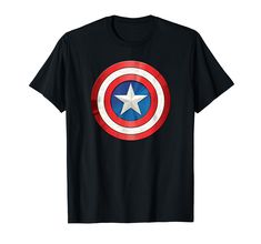 the captain's shield logo t - shirt for men and women is shown in black