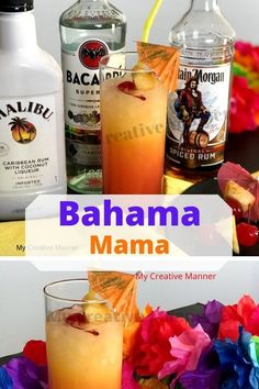 the ingredients for an alcoholic drink are shown in this collage with text overlay